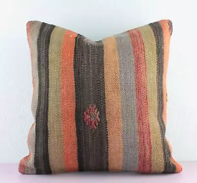 $17 • Buy Decorative Handmade Turkish Kilim Pillow Cover 16x16 Kilim Sofa Pillow