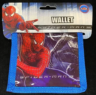 New Marvel Spider-Man 3 Blue Bifold Wallet Spider Man Three Red Blue Black • $6.95