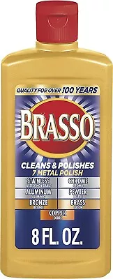 BRASSO Cleans Polish Metal Brass Chrome Copper Stainless Steel Pewter Bronze 8oz • $7.99