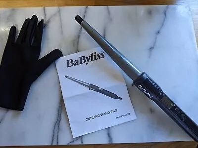 BaByliss Curling Wand PRO. Model 2285CU. Heat Glove & Instructions. Hardly Used. • £3.95