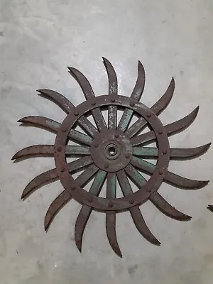 JOHN DEERE Rotary Hoe Wheel 19  Sunflower Yard Art Farm Original Steampunk • $25