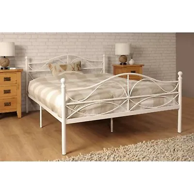 Single Double Or King Metal Bedstead French Designer Style In White Or Black • £119.99