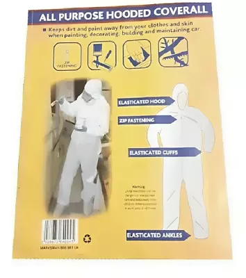 All-Purpose Safety Hooded Painter's Coverall Boiler Paint Suit X-Large • £4.49