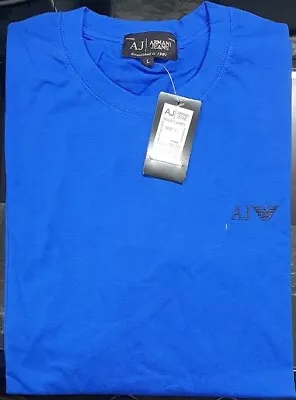 Armani Jeans Short Sleeve Crew Neck T-shirt For Men-Royal Blue-L_Huge Sale-AUC.. • £8.99