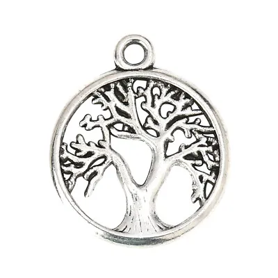 £1.20 • Buy ❤ 20 X ROUND TREE Of Life Antique Silver Tone 19mm Charm Jewellery Making UK ❤