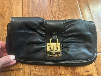 Michael Kors Black Leather Clutch • $65