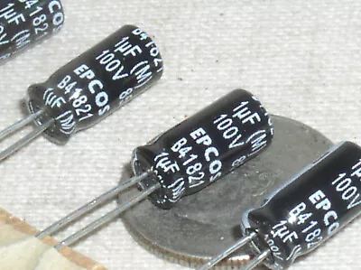 5 New Epcos 1uf 100v 1 Mfd 100 V Radial Electrolytic Capacitor 85*c 5x11mm Usa • $1.49