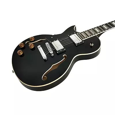 Haze Left Handed E239BKLH Semi-Hollow Onyx Black HLP Electric Guitar • $256.72