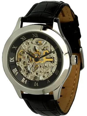 Enzo B. By Trias Watches Small Black Skeleton Watch Automatic Watch Ø 38 Mm Unisex Watch • $84.29