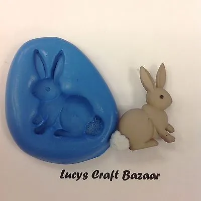 Silicone Mould Spring Easter Bunny Rabbit 1 Sugarcraft Cupcake Topper Chocolate • £2.99