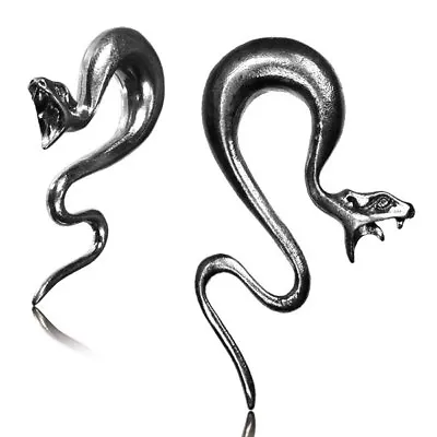 Pair Tribal White Brass Snake Talons Spirals Gauges Earrings Plugs Ear Weights • $20.99
