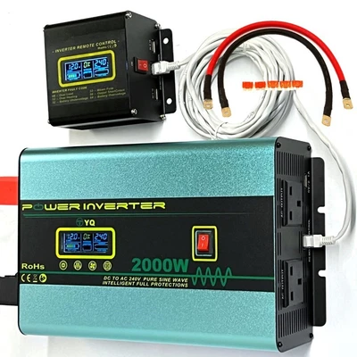 £193.63 • Buy YQ Power Inverter Pure Sine Wave 2000W 4000W 12V To 240V Converter LCD Remote