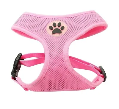 Dog Mesh Harness No Pull Adjustable Soft Breathable Mesh Paw Design  XS S M L • $9.98