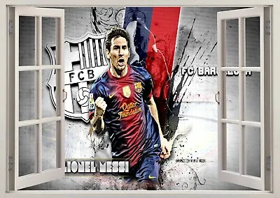 £29.99 • Buy Messi Barcelona FC Football Club Player 3D Effect Window Wall View Mural Art 557