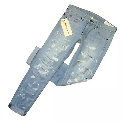 NWT Rag & Bone / JEAN Dre Skinny In Thrasher Destroyed Slim Boyfriend Jeans 27 • £59.84