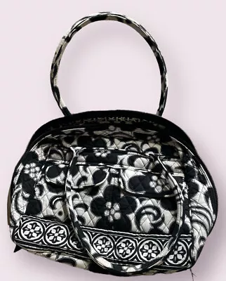 Vera Bradley Night Day Satchel Black And White Quilted Tote Bag RETIRED • $45