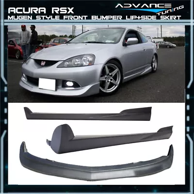 For 05-06 Acura RSX Mugen Style Front Bumper Lip Spoiler + Side Skirt PU DC5 • $430.99