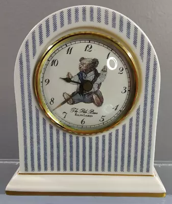 Rare 1992 Ralph Lauren Polo Bear Wedgwood Bone China Mantle Desk Top Clock Htf!! • $679.36