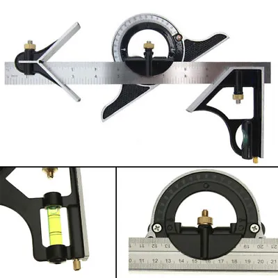 12  Stainless Steel Tri- Square Ruler Combination Measuring Angle Tool Machinist • $18.10
