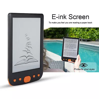 BK-6025L 6inch 8G E Book Reader Supports TF Card Screen Lighting Orange REL • £91.61