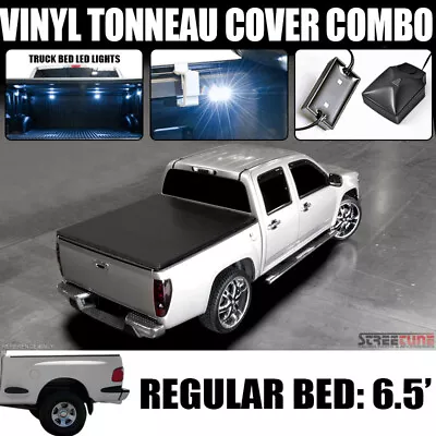 For 97-03 Ford F150 Flareside 6.5'/78  Bed Hidden Snap Tonneau Cover+LED Lights • $164