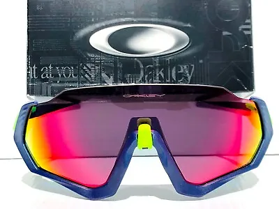 NEW* Oakley FLIGHT JACKET Navy Blue W Prizm Road Lens Sunglasses 9401-05 • $138.87