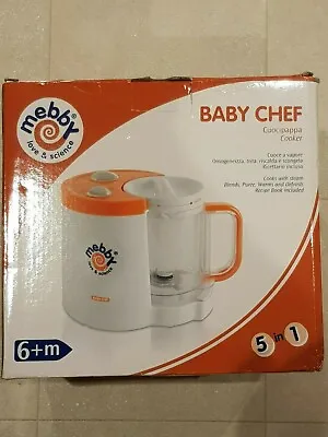 Mebby Baby Chef Food Processor Cooks With Steam Blends Puree Warms & Defrost • £45