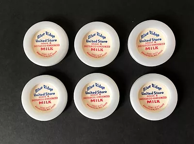 Vintage Milk Bottle Caps Blue Ridge United Store Set Of 6 Fabri-kap Unused • $5