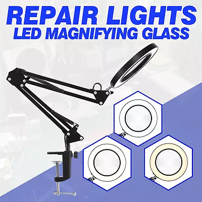 5x Magnifying Glass Desk Light Magnifier 64 LED Lamp Reading Lamp With Clamp • $24.09