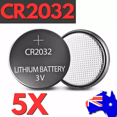 5X CR2032 Coin Button Battery Batteries 3V Lithium Key Toy Remote Watch AUS POST • $4.95