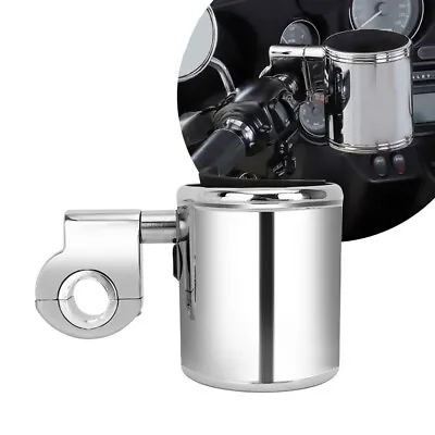 Motorcycle Cup Holder Chrome Handlebar Drink Bottle Holder For Harley Universals • $27.37