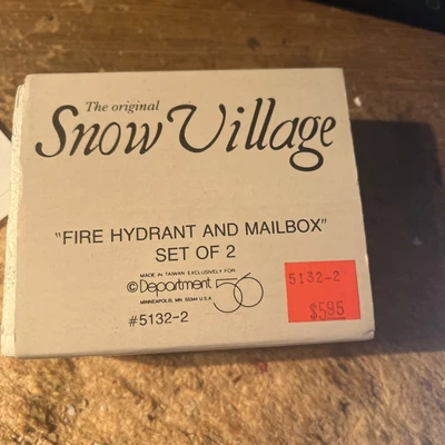 $5 • Buy Dept. 56 Snow Village  Fire Hydrant And Mailbox  5132-2 Original Box & Sleeve