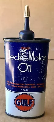 Vintage Gulf Electric Motor Oil Can 4 Oz. Gas & Oil Advertising  • $25