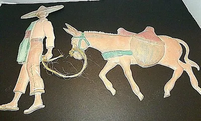  Mexican Man Mule Donkey Cast Metal Wall Art Indoor Outdoor Hanging Plaque • $14.95