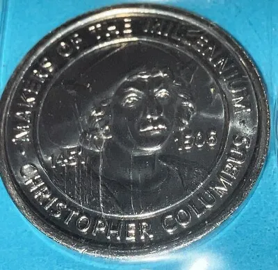 Christopher Columbus Sainsburys Makers Of The Millennium Coin / Token / Medal. • £2.50