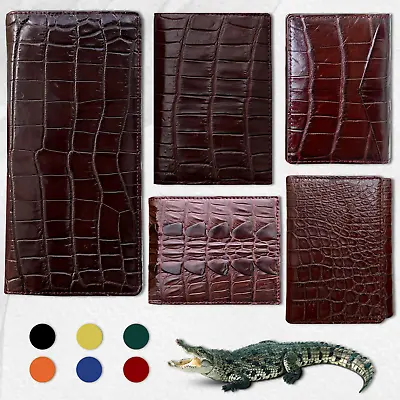 Men Brown Wallet RFID Blocking Fine Gift For Him Handmade Real Alligator Leather • $30.39