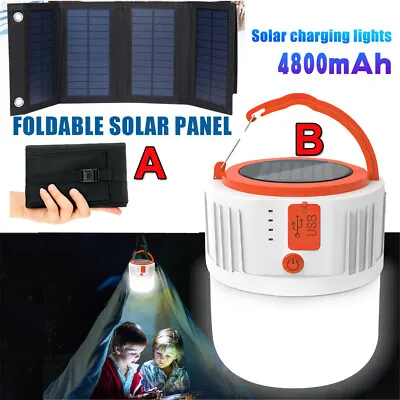 $15.98 • Buy Solar Panel Kit Folding Power Bank 100W Outdoor Camping Hiking USB Charger Phone