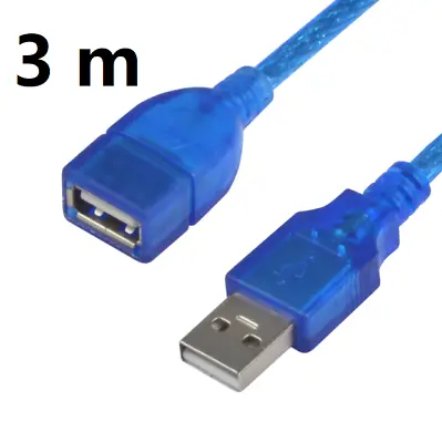 $6.49 • Buy 3 Metre USB Extension Data Cable 2.0 A Male To A Female Long Cord 3M