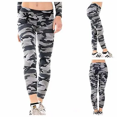 New Women's Ladies Casual Stretch Camouflage Print Girls Leggings Plus Size 8-22 • £6.25