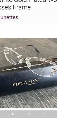 Vintage TIFFANY Lunettes Frame  Eyeglasses Rimless Mod T815 ColC4 23K Gold Plate • $275