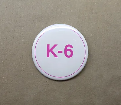 K-6 Pink Text 1.25” Small Button Nuclear Manhattan Project Costume Oppenheimer • $2.25