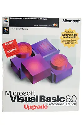 Microsoft Visual Basic Professional 6.0 6 For Windows 95 ~ 11 Upgrade / Full Ver • $169.99