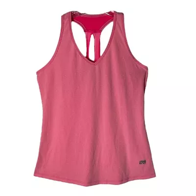 Marika Tech Racerback Tank Pink Mesh Overlay Sleeveless Dry Wik Size Medium • $13.93