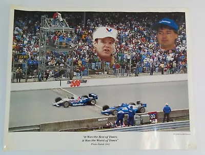 1992 Indianapolis 500 76TH Running Finish Collector Poster Al Unser Jr. Galles • $14.99