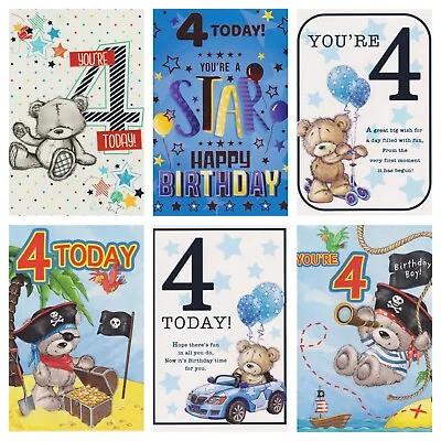 4th Birthday Card ~ Boy's 4th Birthday ~ Birthday Card ~ Various Designs • £1.79