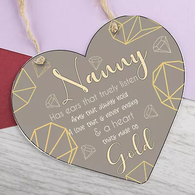 Nan Card Birthday Gifts Nanny Gran Grandma Grandad GIFT Heart Sign Christmas • £3.95