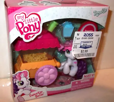 RARE ✰ My Little Pony Ponyville Sweetie Belle Popcorn Playset Figure 2009 • $33.99
