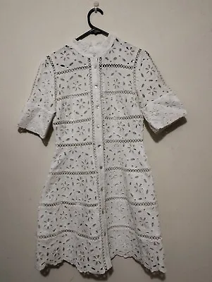 Zimmerman White Embroidered Dress - Size 1 (10) • $350