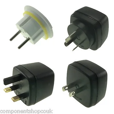 UK 3 Pin To EU US AU Europe Travel Power AC Adapter Plug Wall Converter • £4.50