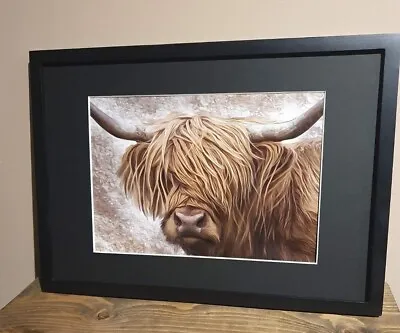 £9.95 • Buy A3 Highland Cow Abstract Print Painting Limited Edition Signed A3